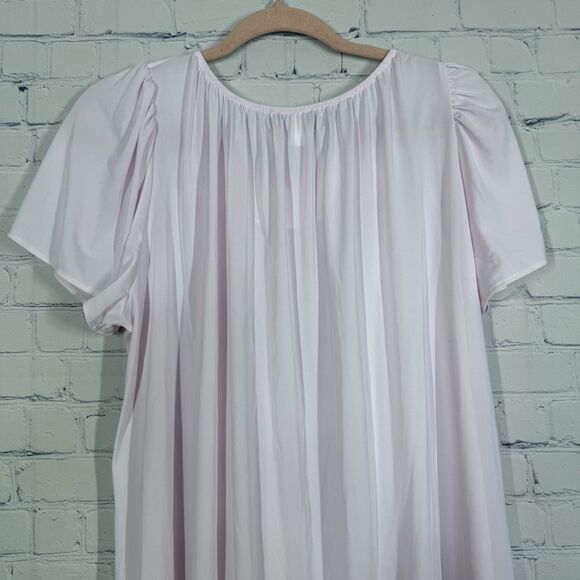 Miss Eileen Nightgown Women Size 1X Pink Mid Length Soft Floral Embroidered - Picture 7 of 13